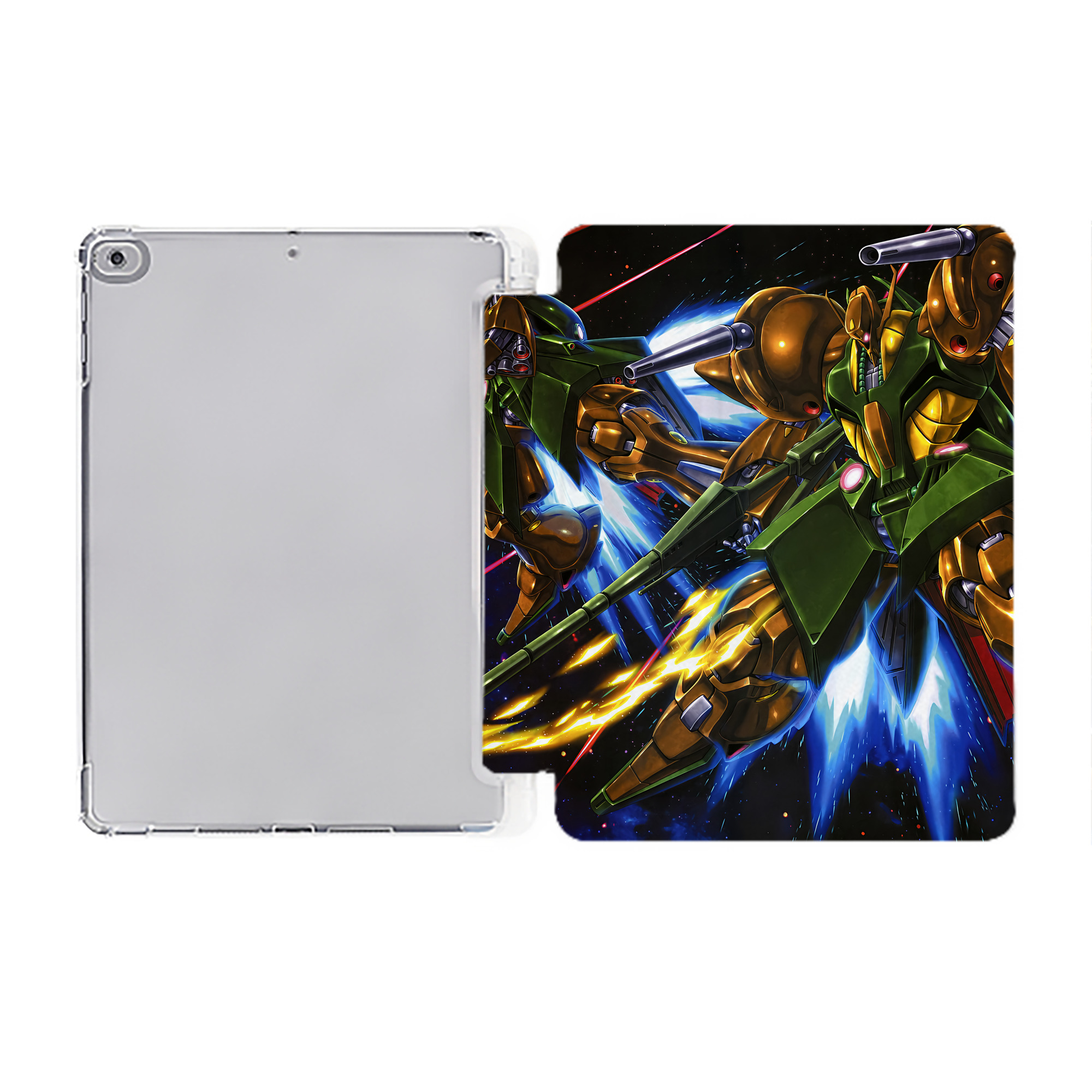 （画像用） 機動戦士ガンダム Mobile Suit Gundam IPad ケース ペン収納付き 三つ折りスタンド PUレザー×シリコン 対応機種9.5/10.5/10.9インチ